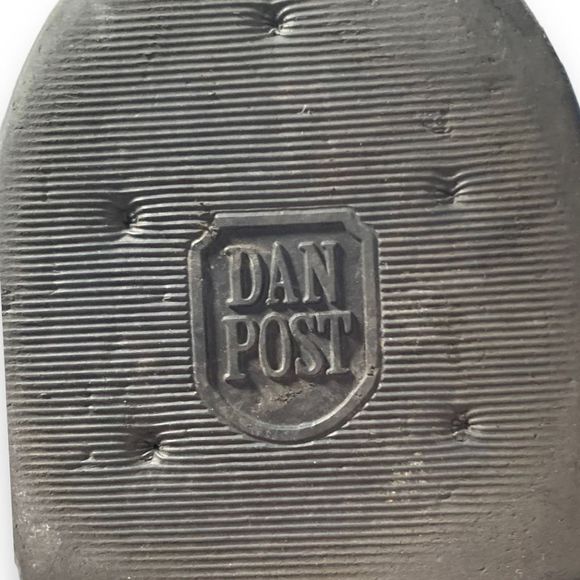 Vintage Dan Post Cowboy Boots Black Leather Unisex White Stitching Western 9 main image 10